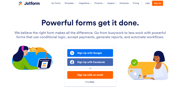 JotForm- Free Online Survey Maker