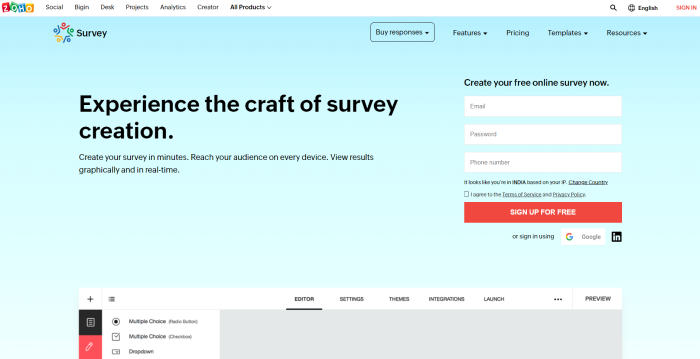 Zoho Survey- Free Survey Maker