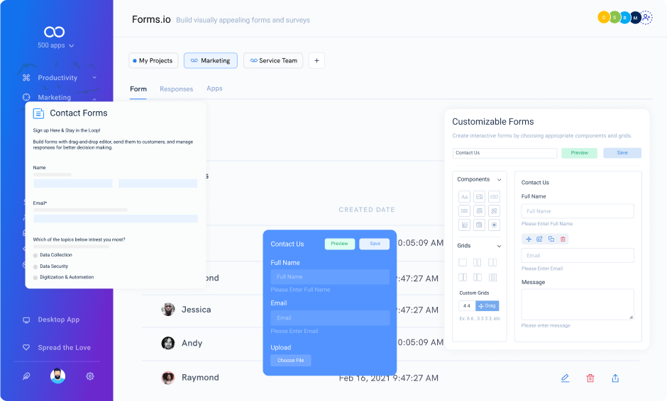 contact forms leave note