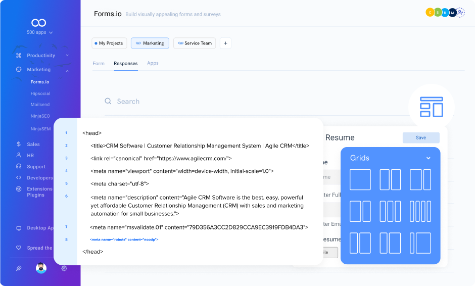 embed forms leave note