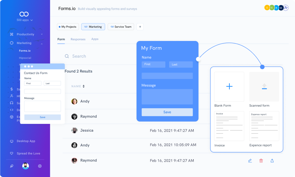 Wizard Form - Multi-step Form | Forms.io by 500apps